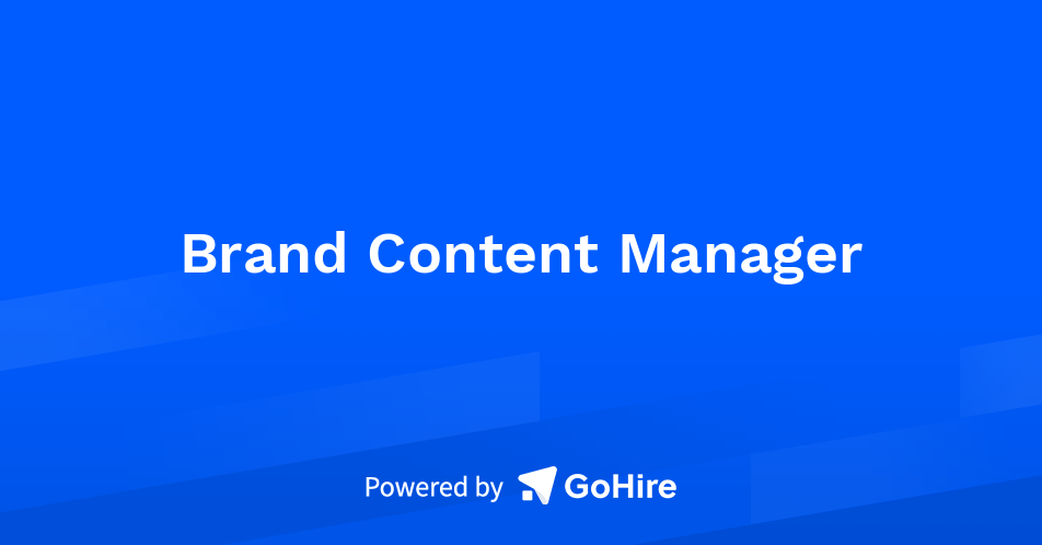 Brand Content Manager — accelerate agency